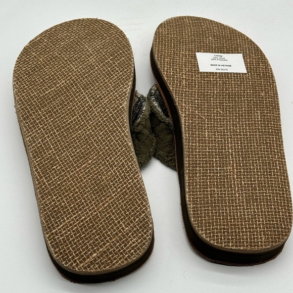 NEW Sanuk Fraid Not ST Flip Flops ARMY GREEN Size 8 - Picture 5 of 7